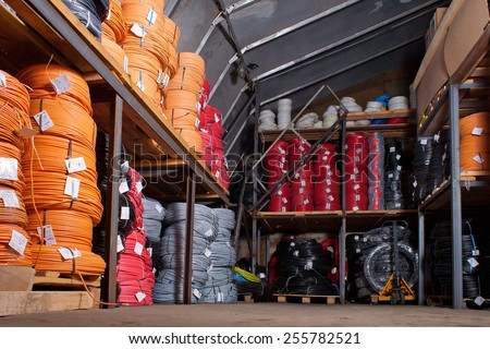 High and low voltage cables in the storage