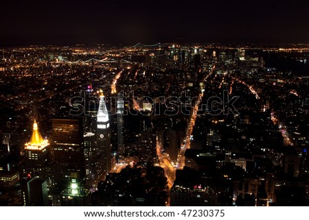 NEW YORK NIGHT LANDSCAPE EMPIRE STATE BUILDING
