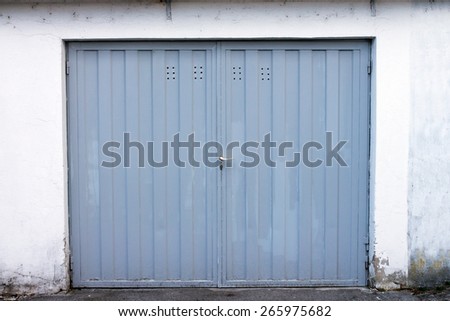 Grey old garage door