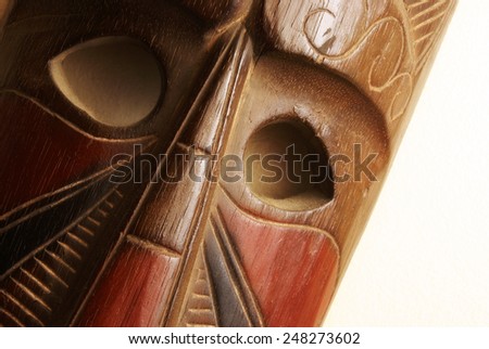 An African handmade mask on display.