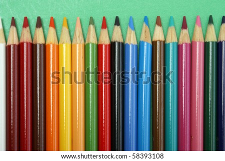 Row of Pencil Crayons