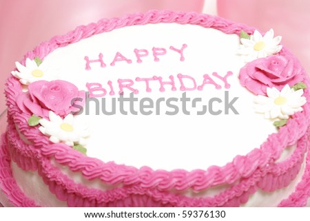 Pink Birthday Cake on Pink Birthday Cake Stock Photo 59376130   Shutterstock
