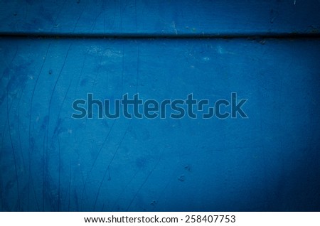 Abstract Old dark blue steel door background vintage style