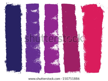 Vector set of detailed grunge paint roller strokes