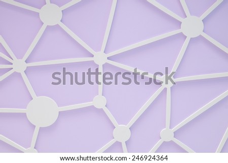 Purple with white dots and lines wall.