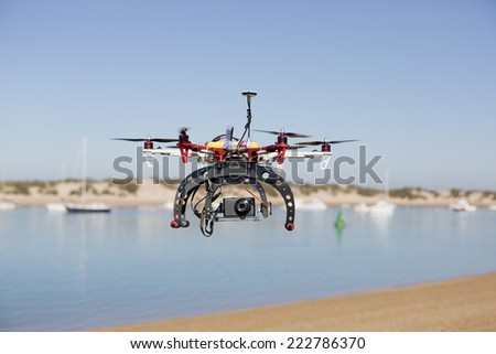 a drone for aerial photography prepared