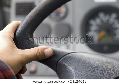 a truck driver driving his vehicle
