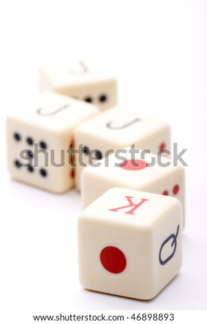 a throw of five dice poker to try their luck