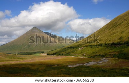 Landscape from Glencoe  area in Scotland Highlands. The area has amazing landscapes.