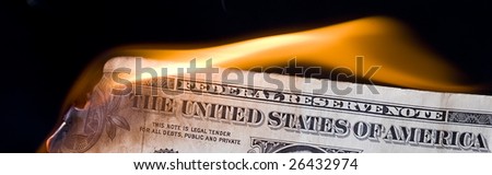 Dollar in fire