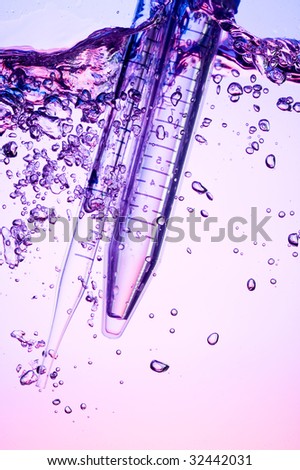 Chemical Test Tube . Chemical experiment with Laboratory glass.