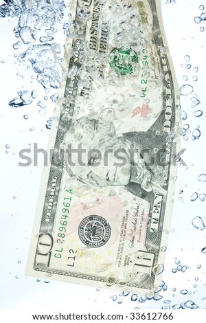 Ten dollar in water