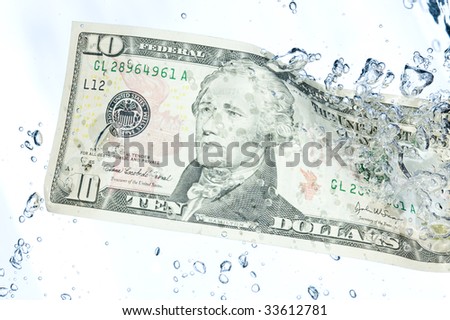 Ten dollar in water