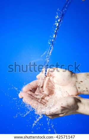 Hand and splashing water