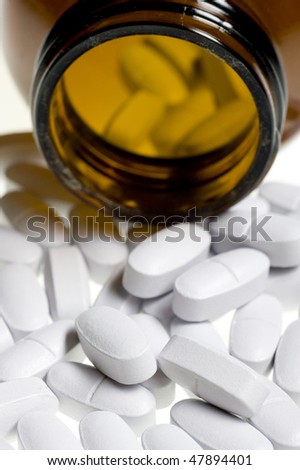 Tablet   on white background. Healthcare and medicine