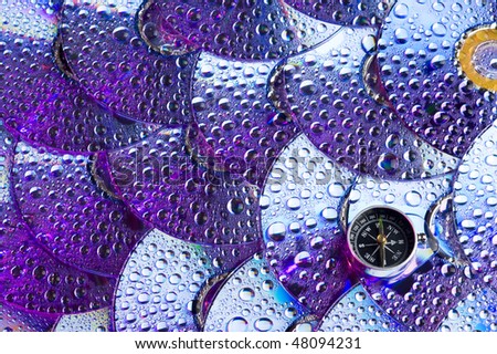 Sparkle CD disk cover water drop. Creative abstract
