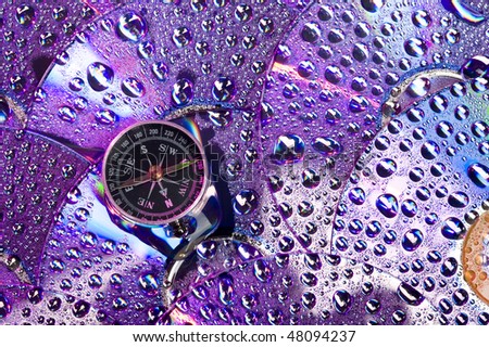 Sparkle CD disk cover water drop. Creative abstract
