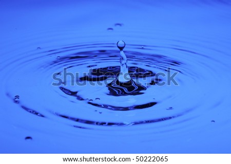 Background with blue water. Creative splashing