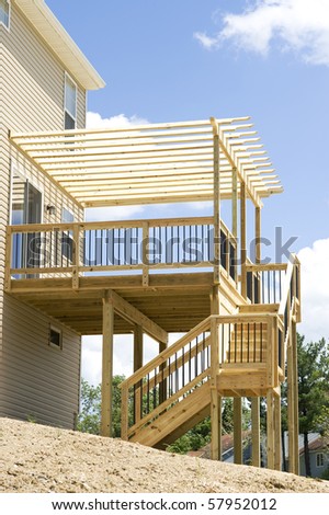 Outdoor deck. Wood construction