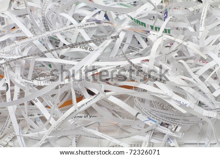 Shredder cutting paper