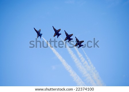 KANEOHE, HI - October 14: The Blue Angels, the precision flight team of the U.S. Navy performs at the \