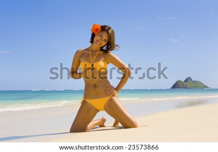 hawaii beaches girls. bikini on a Hawaii beach