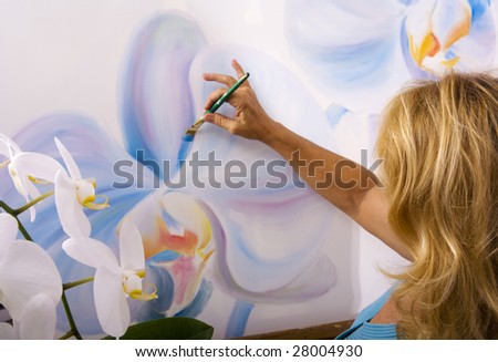 Artist+painting+on+canvas