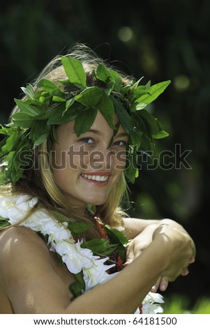 hawaiian hula danced by a teenage girl in hawaii