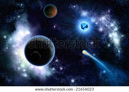 planets of solar system. two planets solar system