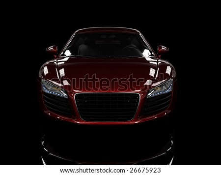 stock photo Red modern car isolated on black background isolated on black