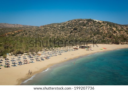 Palm tree beach on Crete