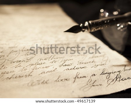 love letter background. stock photo : Love letter and
