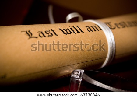Old-fashioned paper with text of Last will