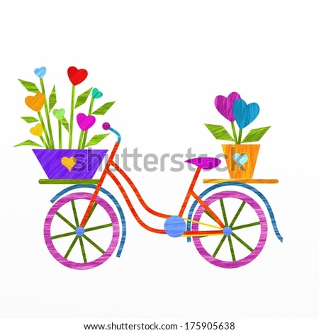 abstract design with flowers and bike