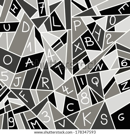 abstract gray with numbers and letters