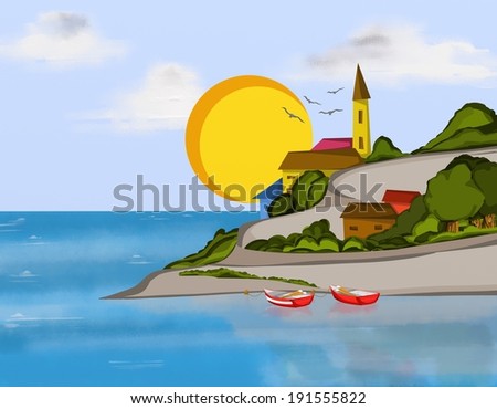 houses on the sea