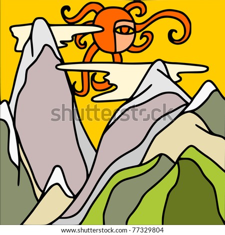 Mountains Stock Vector Illustration 77329804 : Shutterstock