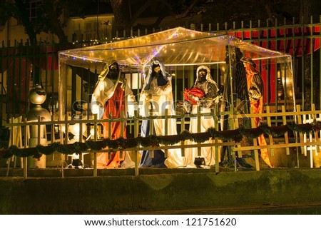 RIO DE JANEIRO-DEC11:Festival de Presepios(Event:Festival of Sables).Displays exhibit at Jardin de Alah Square at Rio de Janeiro.Event Festival de Presepios on Dezember11,2012,in Rio de Janeiro,Brazil