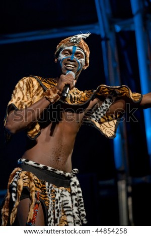 CANARY ISLANDS - NOVEMBER 13:  Diak Haso, African music and dance from Guinea, Mali and Senegal performs onstage during the festival Womad November 13, 2009 in Canary Islands, Spain