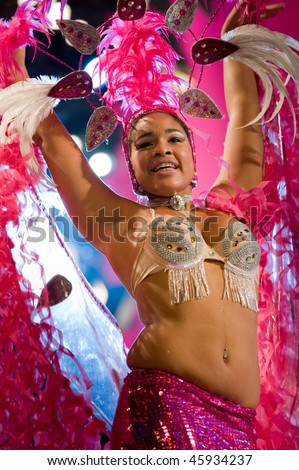 LAS PALMAS - FEBRUARY 2: Dance group Lianceiros from Canary Islands, performs onstage during the carnival February 2, 2010 in Las Palmas, Spain