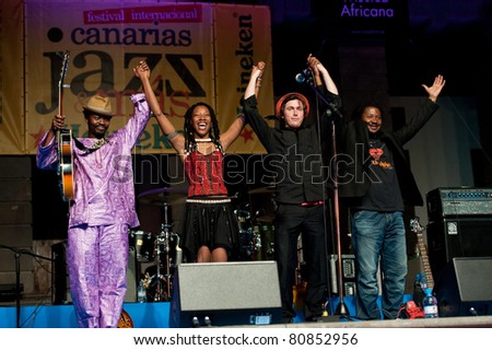 CANARY ISLANDS - JULY 8: Jon Grandcamp and musicians from Paris, France, performing onstage during Festival Canarias Jazz & mas July 8, 2011 in Las Palmas, Canary Islands, Spain