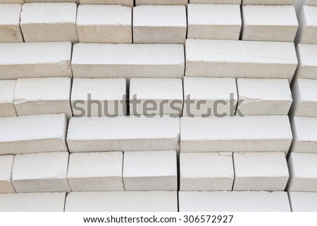 Bricks stacked in a warehouse building base