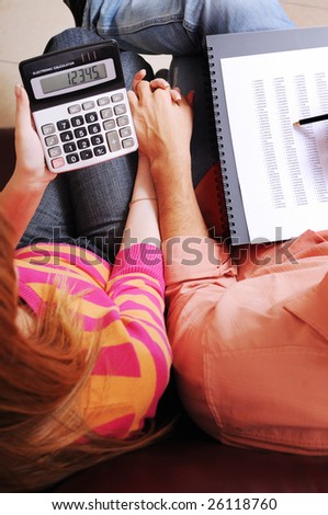 couple and savings, to write and to calculate together