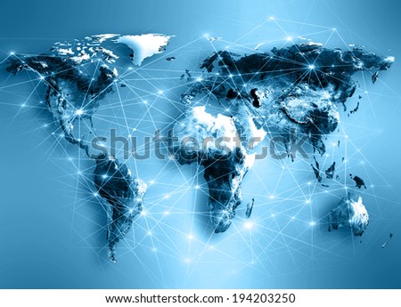 Best Internet Concept of global business from concepts series. Map earth. (Elements of this image furnished by NASA)