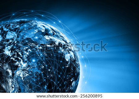 Planet earth with sun rising . Best Internet Concept of global business from concepts series.Elements of this image furnished by NASA