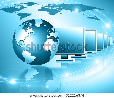 Best Internet Concept of global business from concepts series. Technology background.Electronics, bright lines and rays, symbols of the Internet, radio, television, mobile and satellite communications