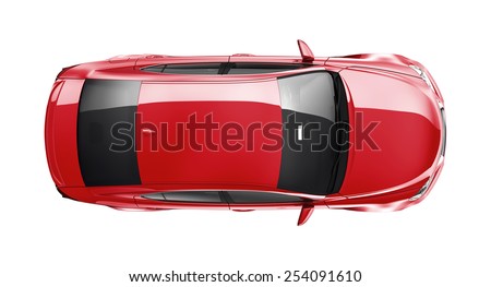 generic red car on white background