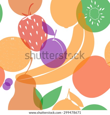 Fruit seamless patten. Vegan food. Fruit background.