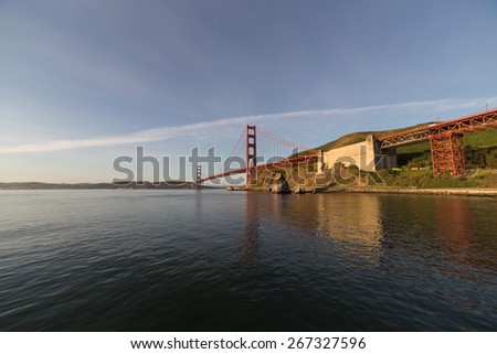 Horizontal image of Golden Gate in soft morning light. Light and airy. San Francisco. California. USA