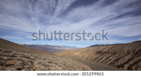 Panoramic view on Sierra Nevada mountains